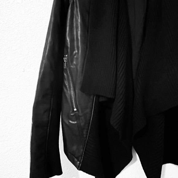 BlankNYC Vegan Leather Jacket with Knit Drape, size M, perfect condition - Picture 9 of 14